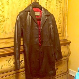 Never out of style 3/4 black leather jacket